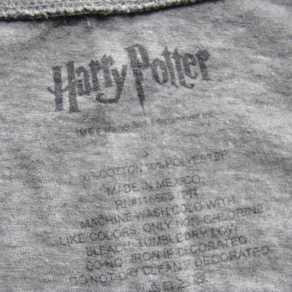 Harry Potter Hogwarts Small Gray & Yellow Short Sleeve Shirt - Picture 7 of 7
